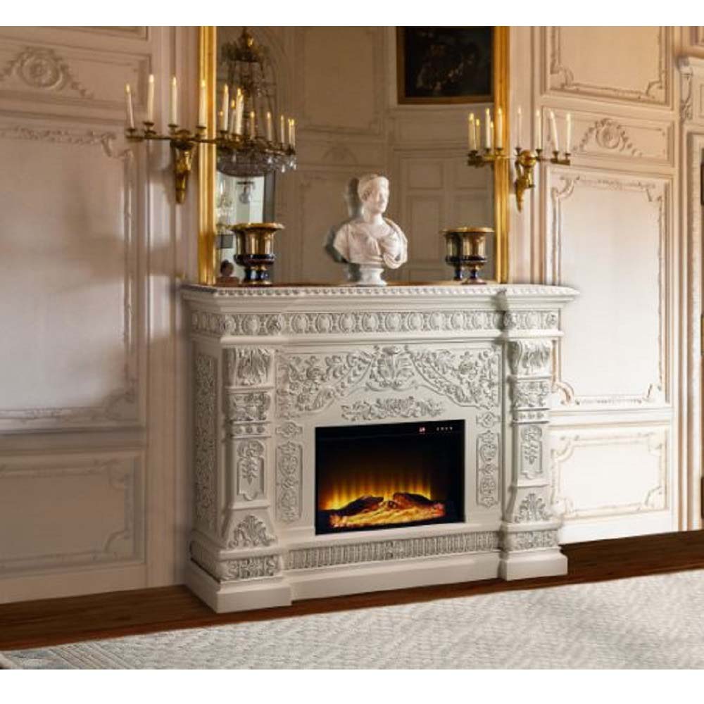 Zabrina Antique White Finish Fireplace