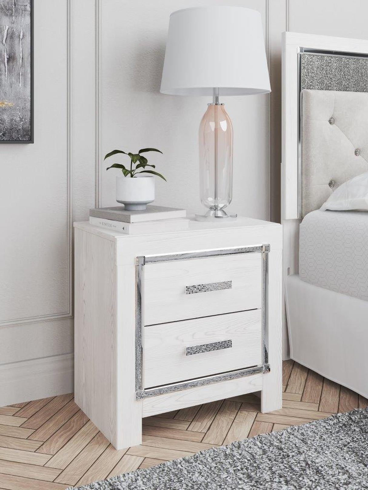 Altyra Panel Bookcase Bedroom Set In White