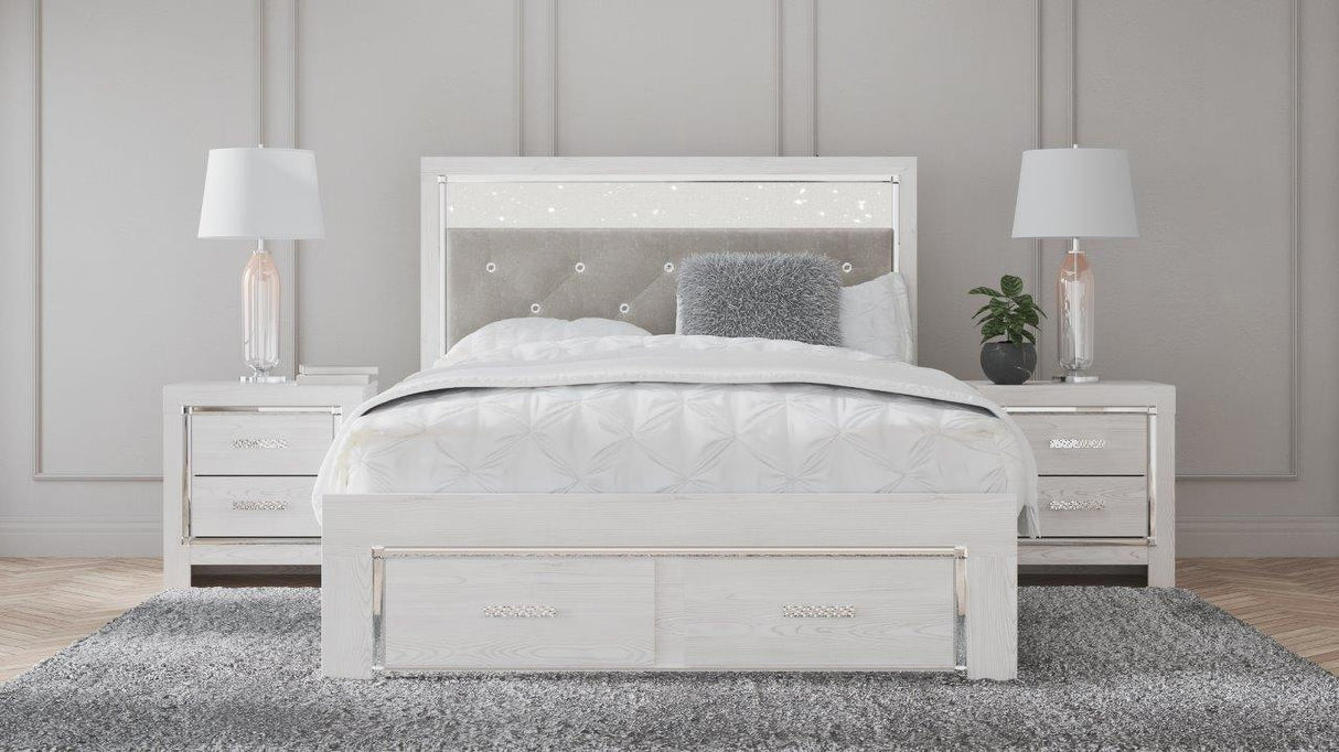Altyra Panel Bookcase Bedroom Set In White