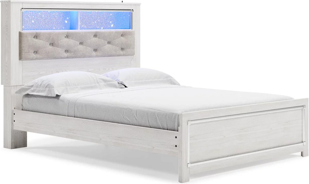 Altyra Panel Bookcase Bedroom Set In White