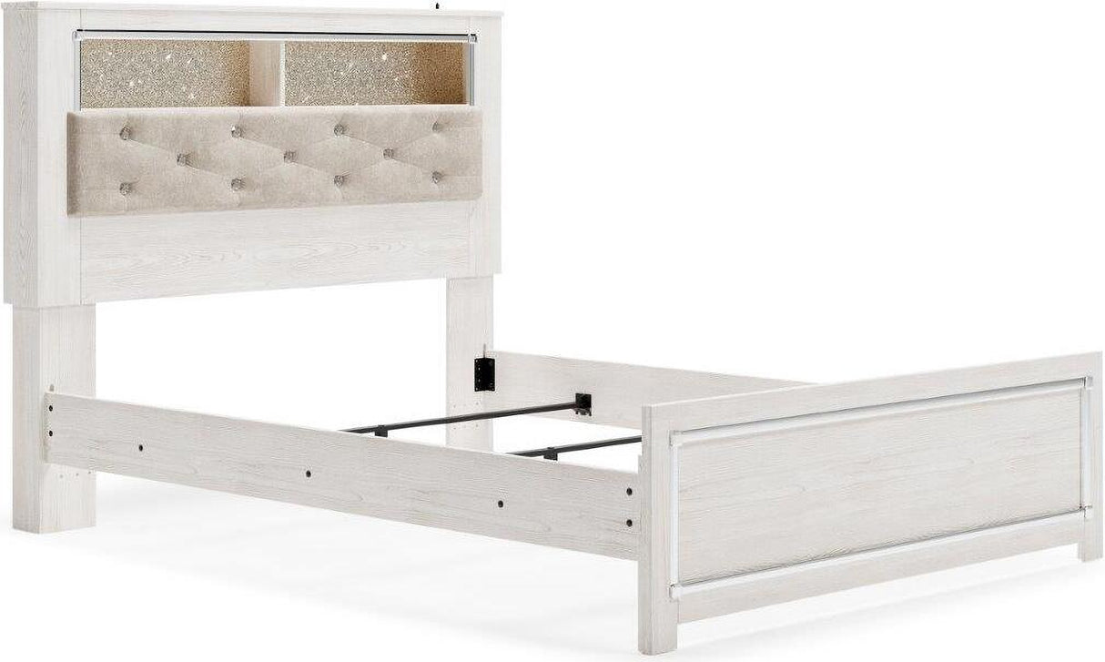 Altyra White Panel Bookcase Bedroom Set