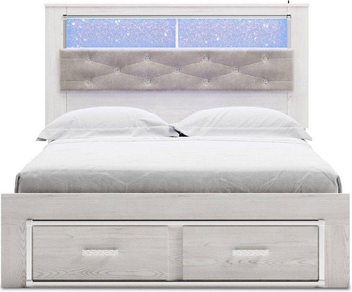 Altyra White Panel Bookcase Storage Bedroom Set