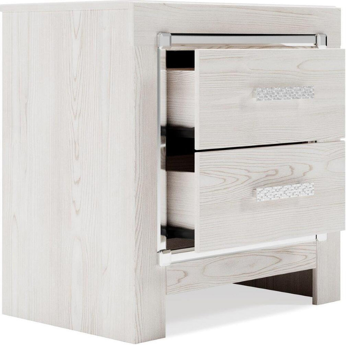 Altyra White Panel Bookcase Storage Bedroom Set