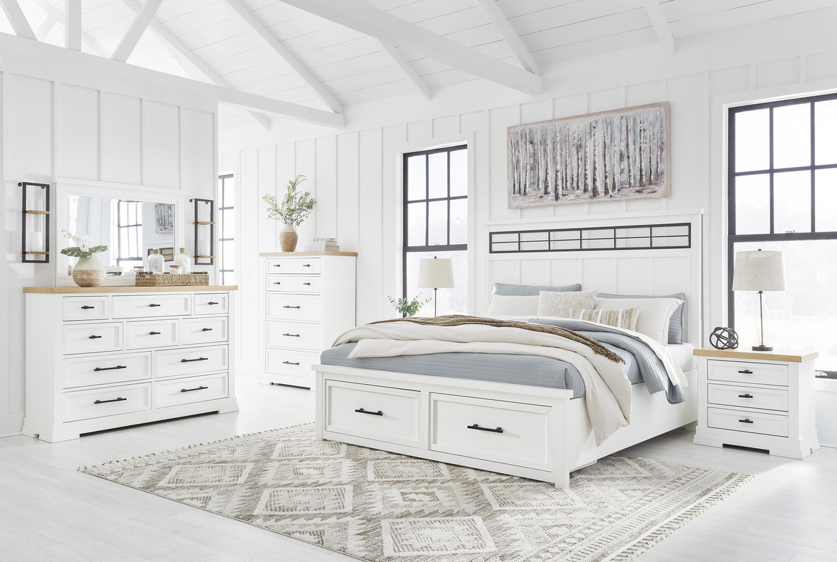 Ashbryn White And Natural Panel Storage Bedroom Set