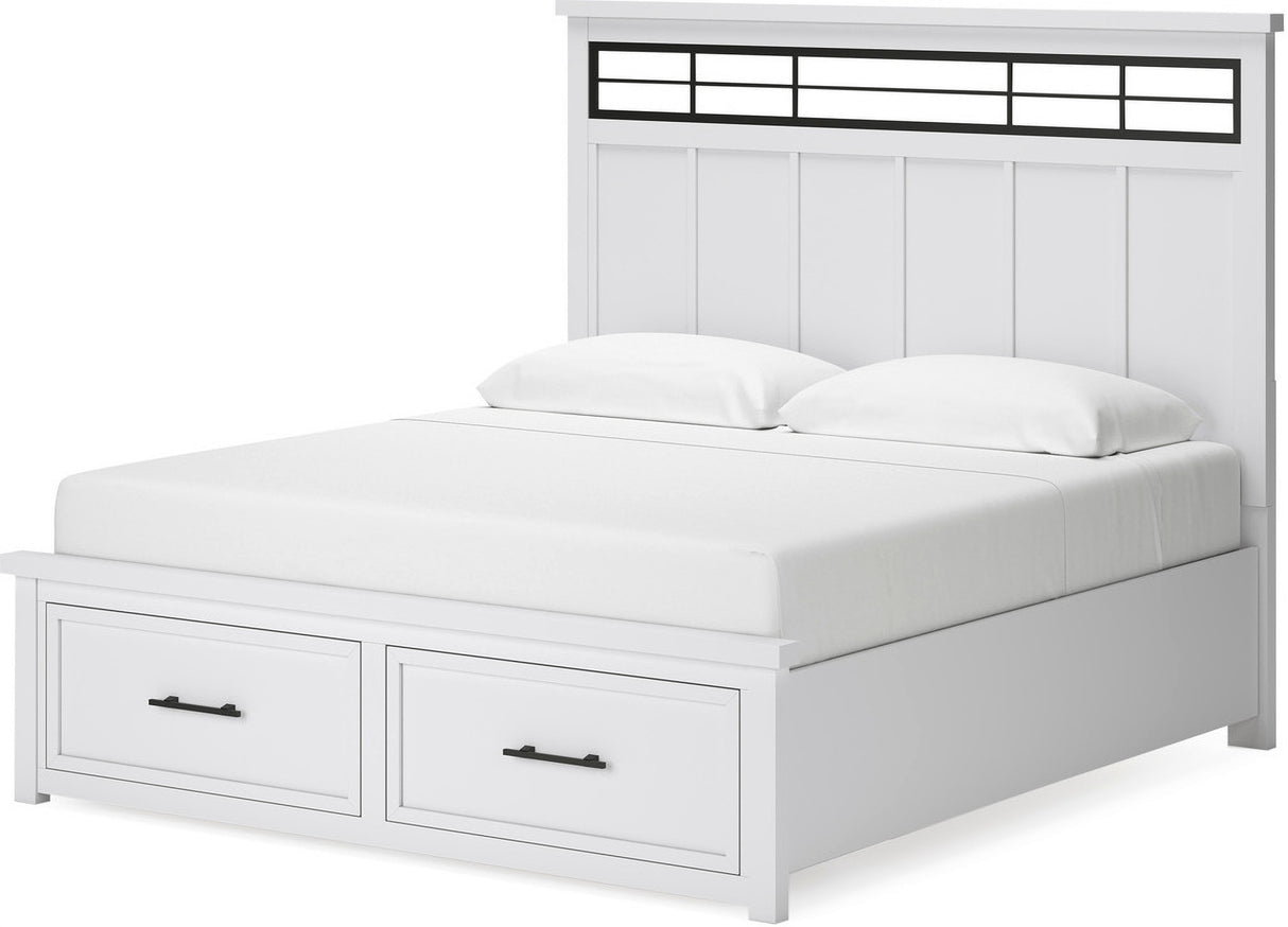 Ashbryn White And Natural Panel Storage Bedroom Set