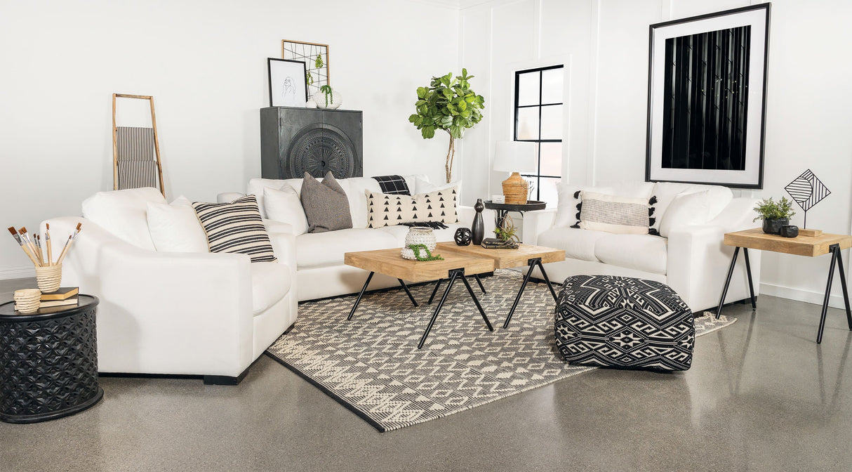 Ashlyn White Upholstered Living Room Set