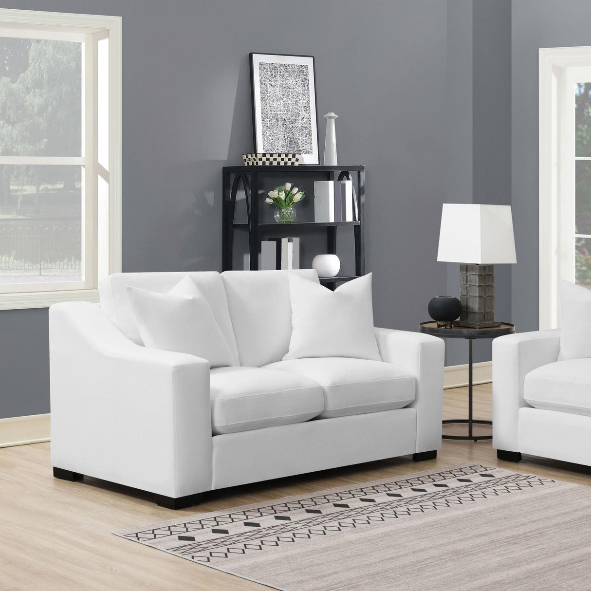 Ashlyn White Upholstered Living Room Set