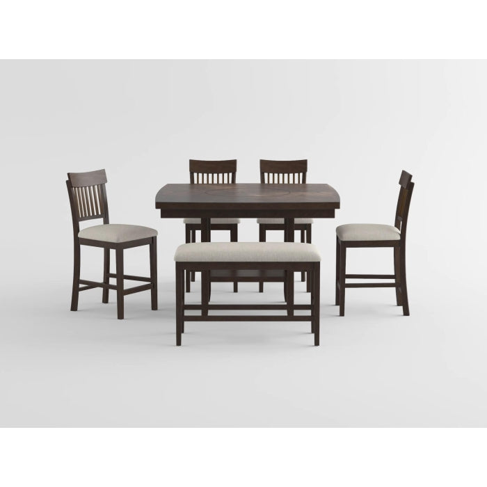 Balin Dark Brown Counter Height Chair, Double X Back