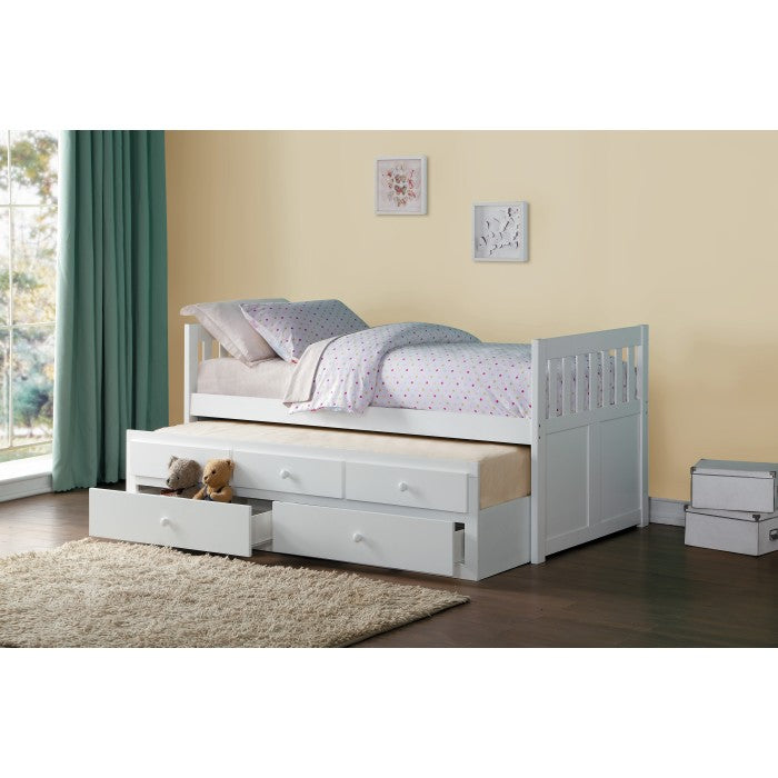 Galen White Twin/Twin Trundle Bed