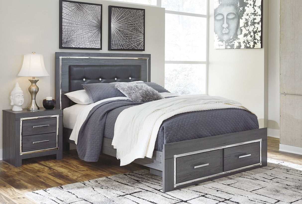 Lodanna Gray Youth Upholstered Panel Storage Bedroom Set