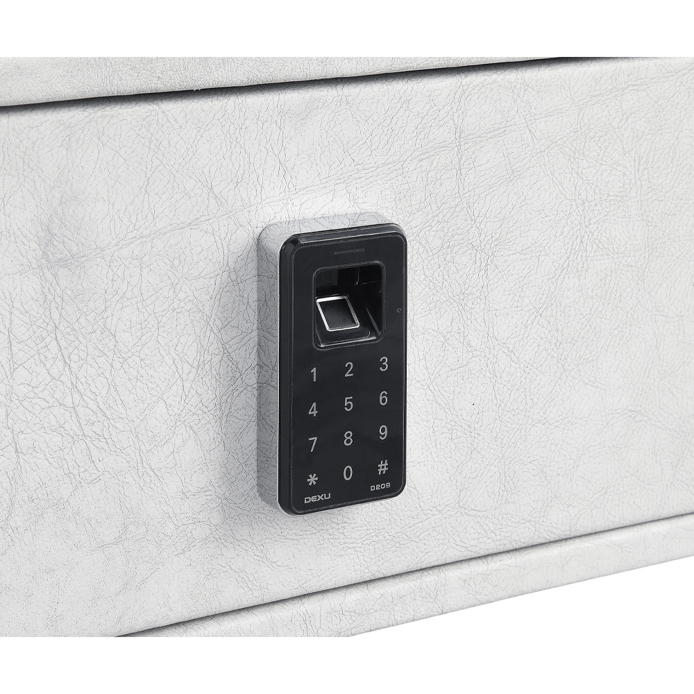 Metis Vintage White Top Grain Leather Nightstand