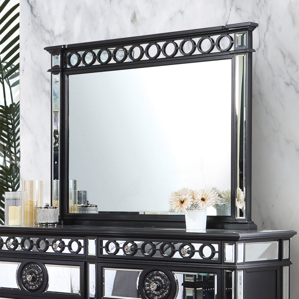 Varian Mirrored, Black & Sliver Finish Ii Mirror