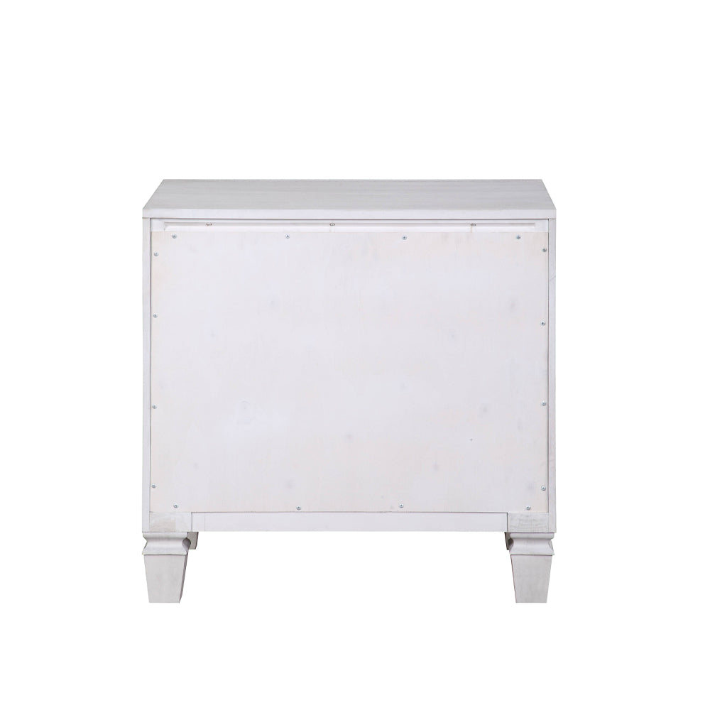 Katia Rustic Gray & Weathered White Finish Nightstand