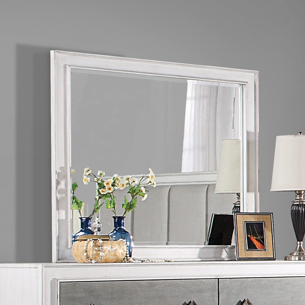 Katia Rustic Gray & Weathered White Finish Mirror