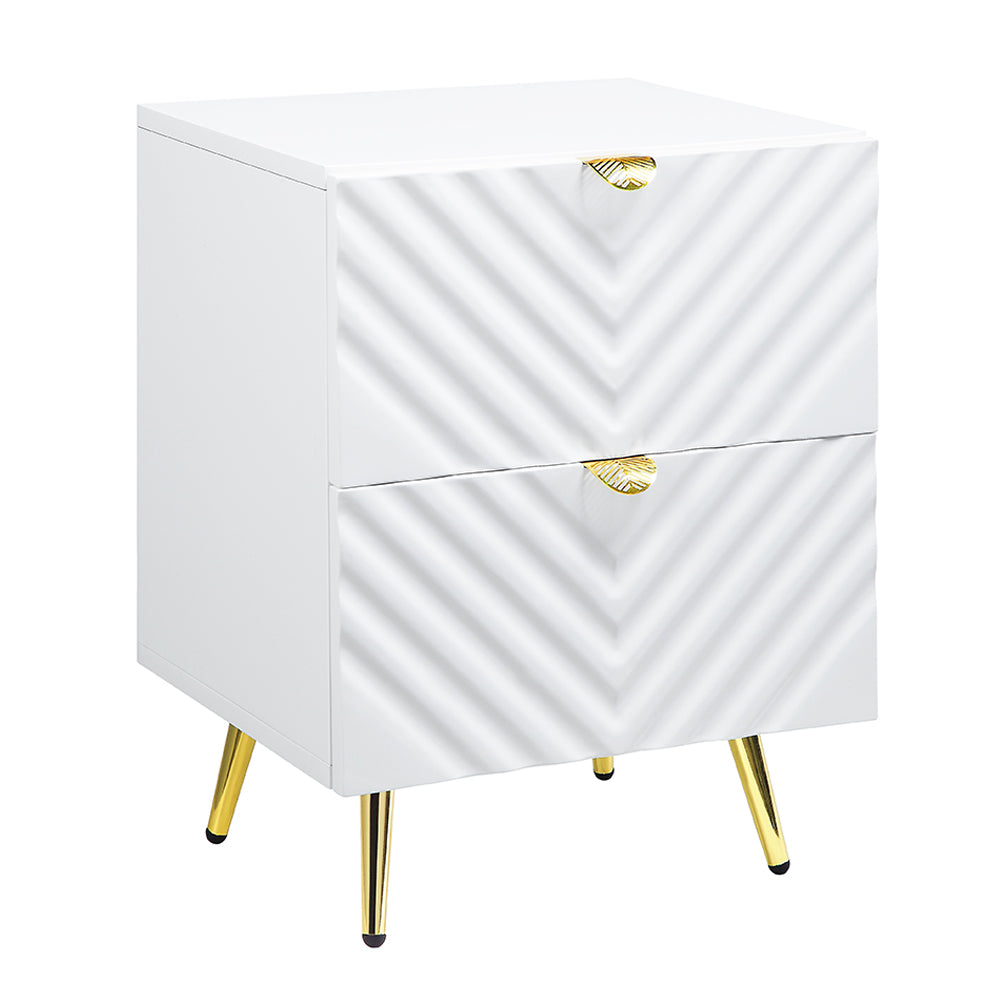 Gaines White High Gloss Finish Nightstand