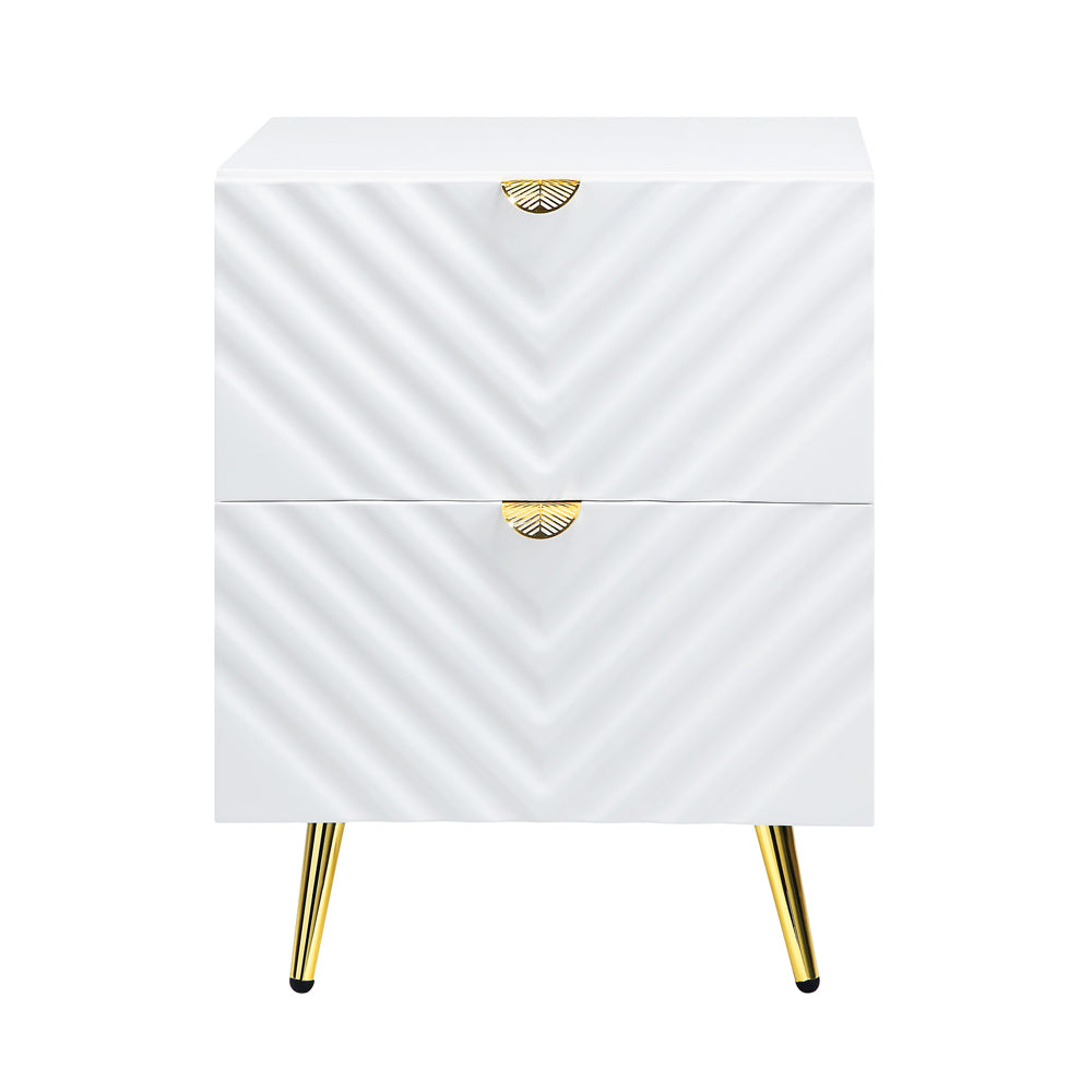 Gaines White High Gloss Finish Nightstand