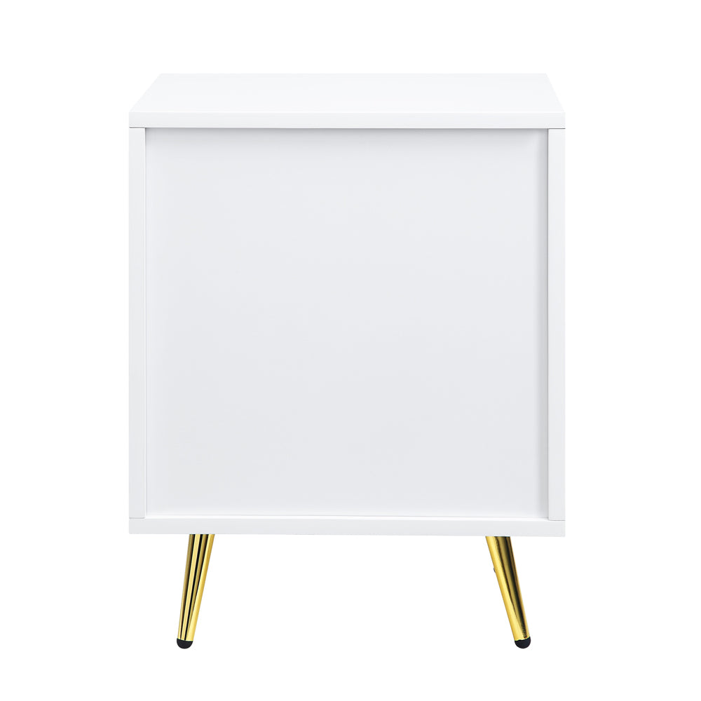 Gaines White High Gloss Finish Nightstand