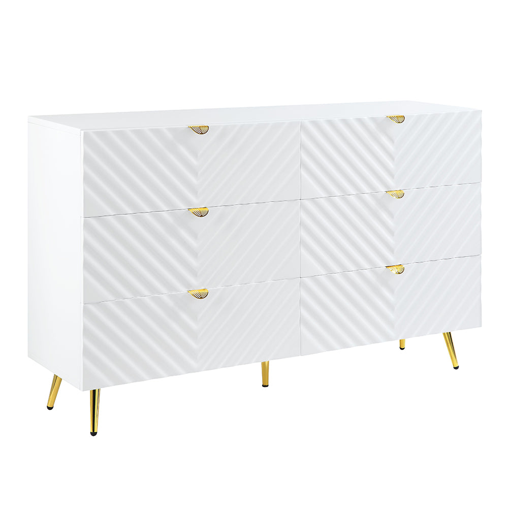 Gaines White High Gloss Finish Dresser