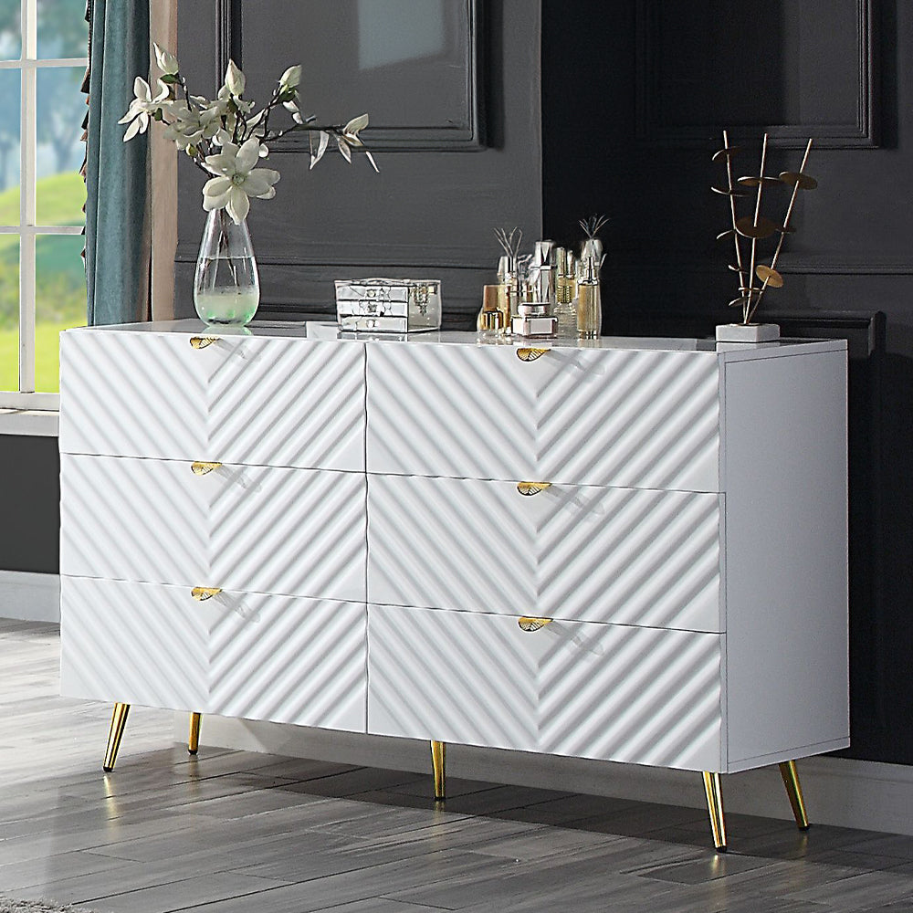 Gaines White High Gloss Finish Dresser