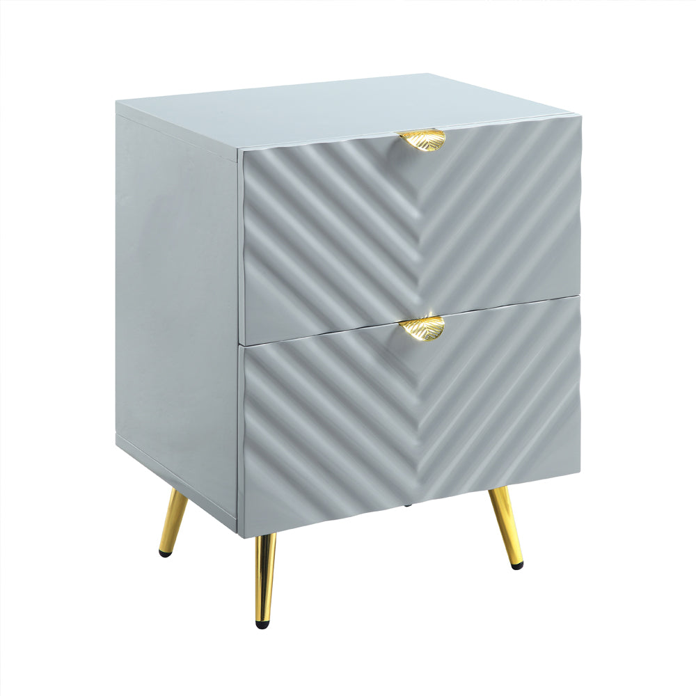 Gaines Gray High Gloss Finish Nightstand