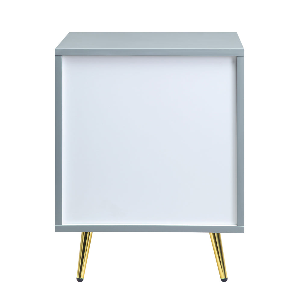 Gaines Gray High Gloss Finish Nightstand