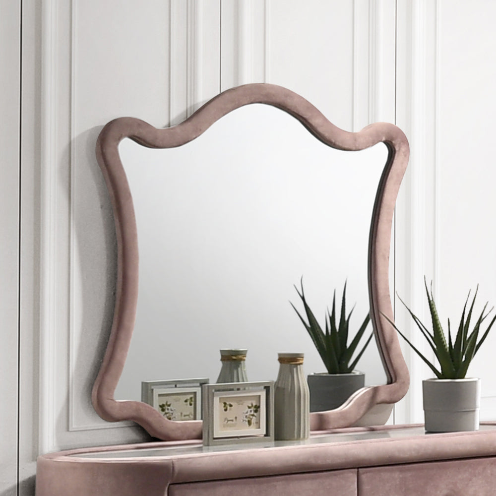 Salonia Pink Velvet Mirror
