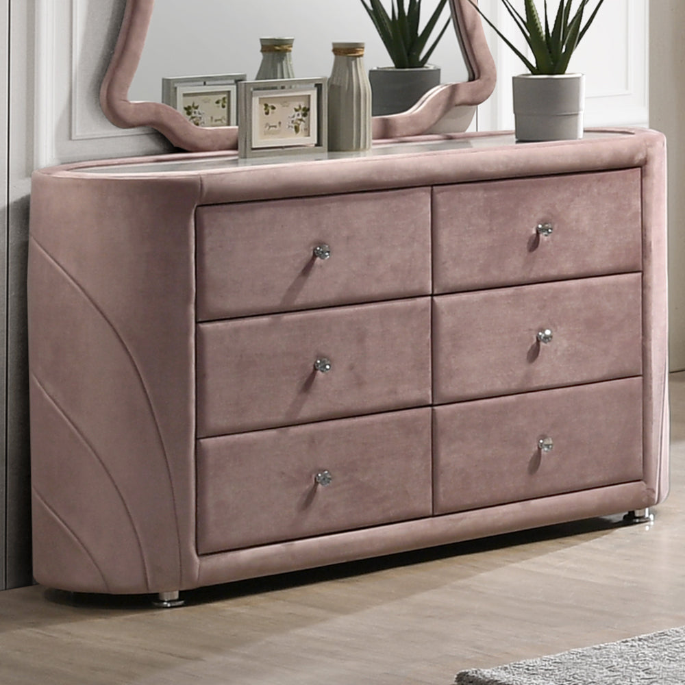 Salonia Pink Velvet Dresser