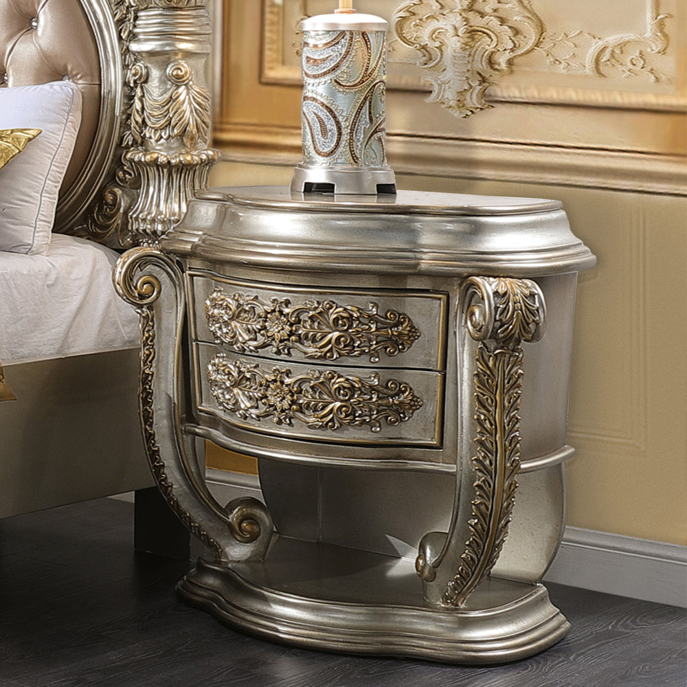 Danae Champagne & Gold Finish Nightstand