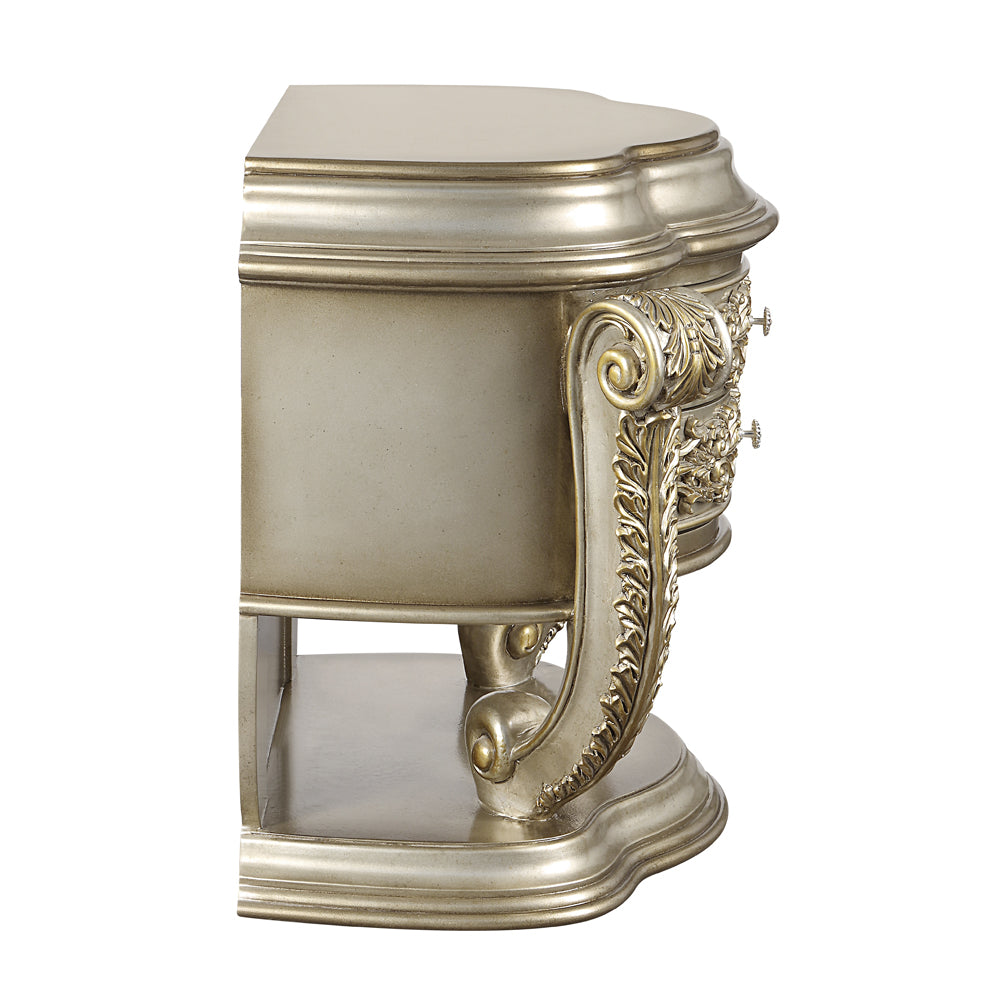 Danae Champagne & Gold Finish Nightstand