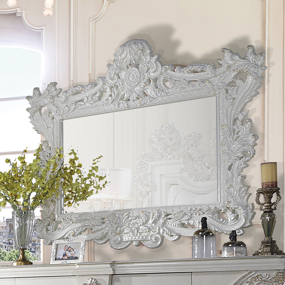 Adara Antique White Finish Mirror