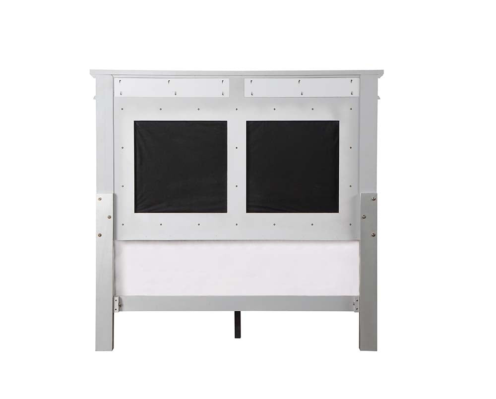 Varian Gray Velvet, Silver & Mirrored Finish Twin Bed