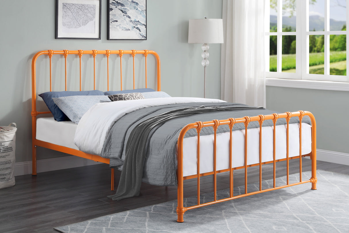 Bethany Orange Full Metal Platform Bed
