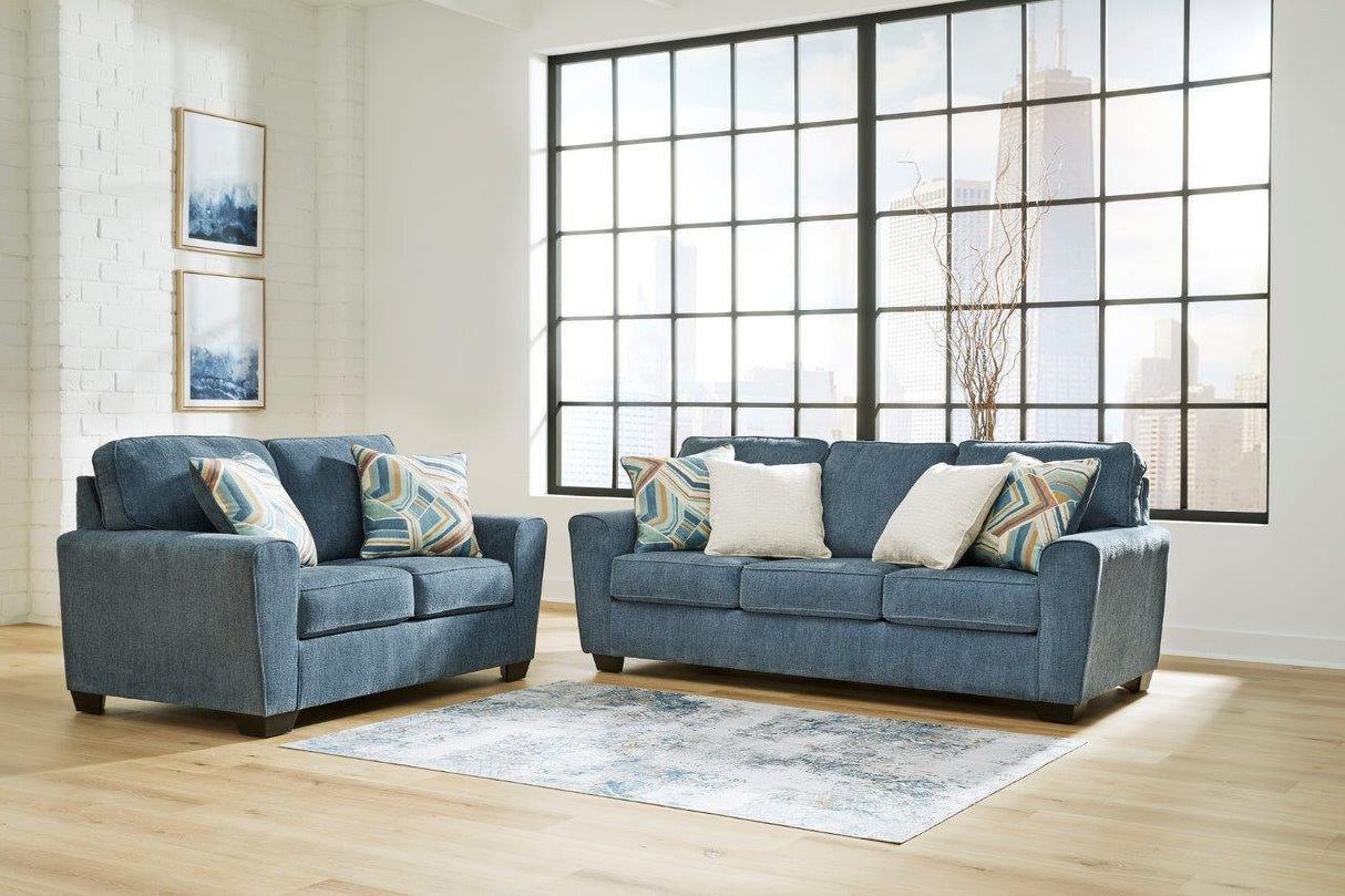 Cashton Living Room Set In Blue