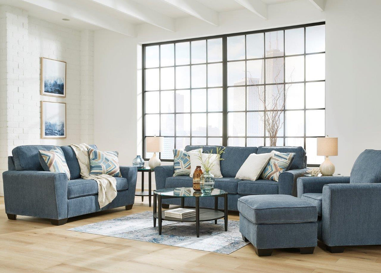 Cashton Living Room Set In Blue