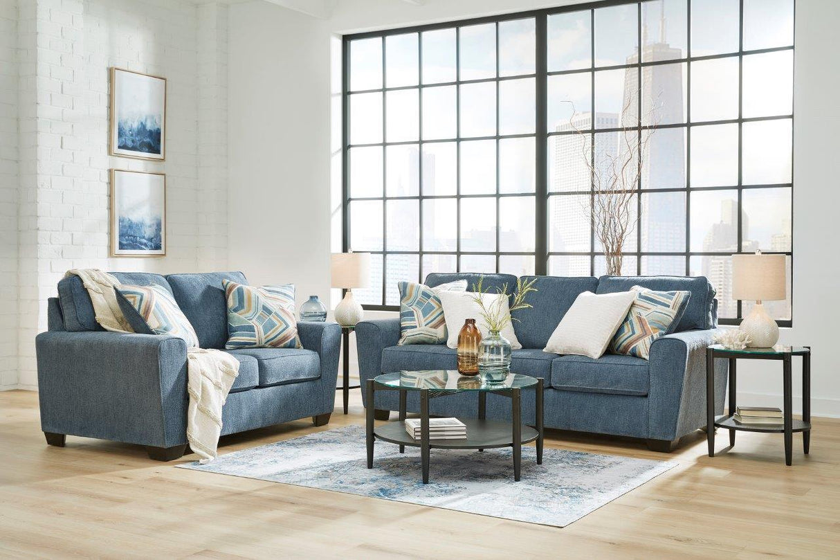 Cashton Living Room Set In Blue