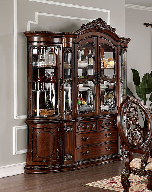 Normandy Brown Cherry Curio/Hutch Buffet
