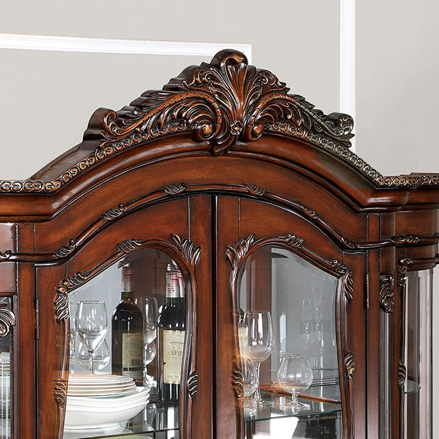 Normandy Brown Cherry Curio/Hutch Buffet