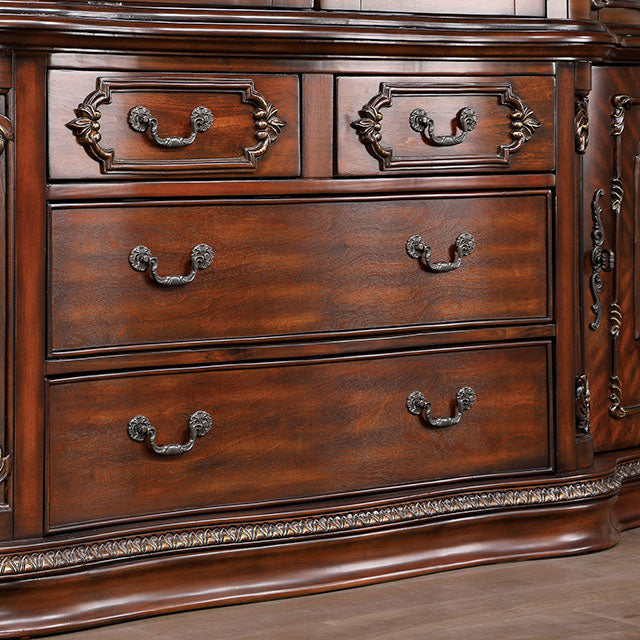 Normandy Brown Cherry Curio/Hutch Buffet
