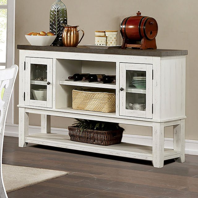 Auletta Distressed White/Gray Dining Table