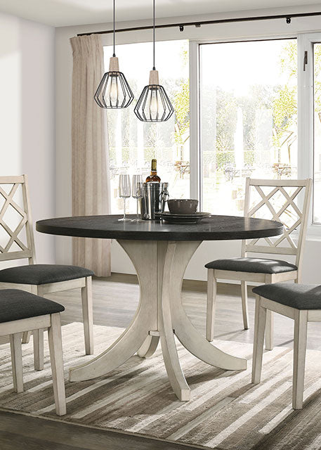 Haleigh Antique White/Gray Dining Table