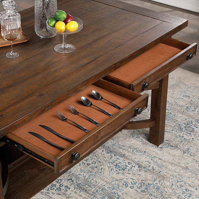 Fredonia Rustic Oak Dining Table
