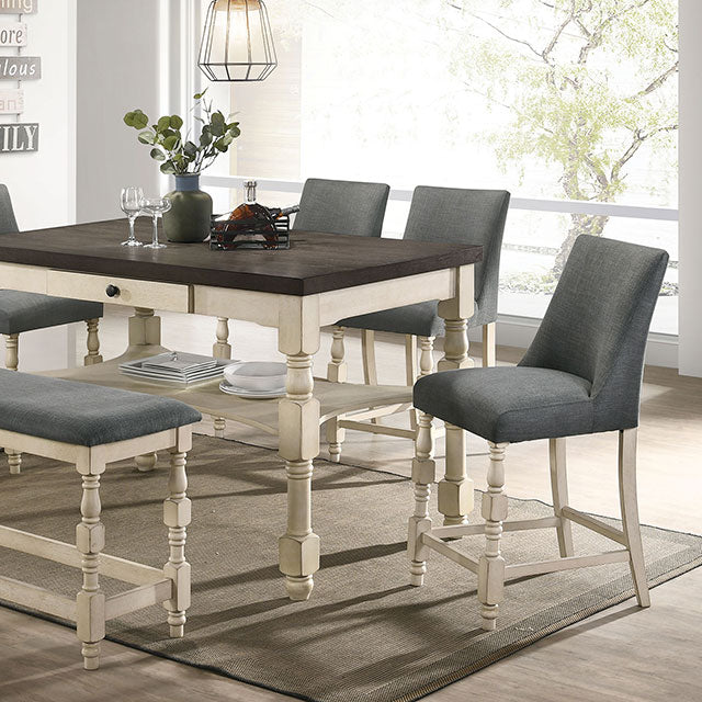 Plymouth Ivory/Dark Gray Dining Table