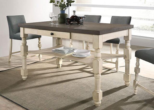 Plymouth Ivory/Dark Gray Dining Table