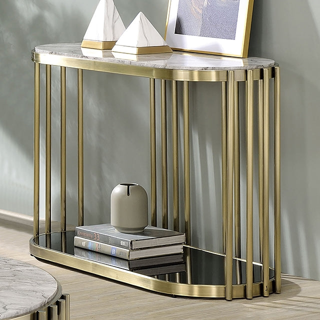 Ofelia Antique Brass/Black Sofa Table