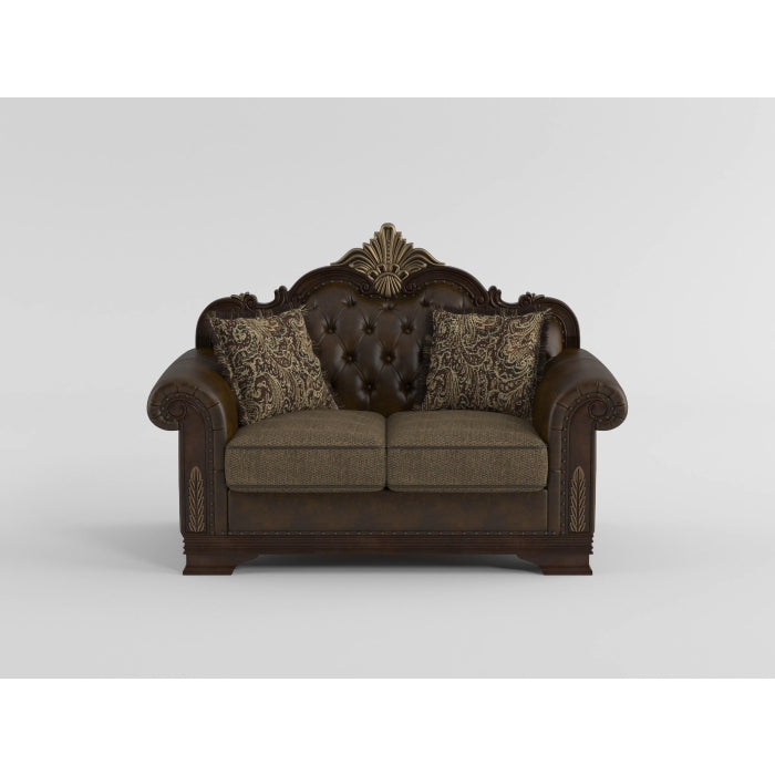 Croydon Exposed Wood Feet With Brown Love Seat