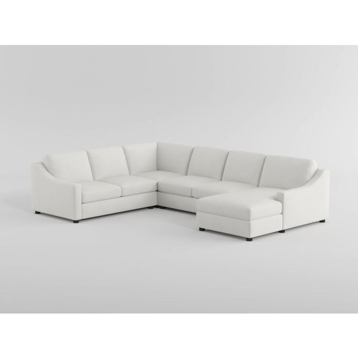 Zayden Exposed Wood Feet With Espresso 4-Piece Sectional Right Chaise