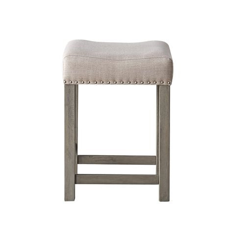 Wandella Beige Fabric, Marble Top & Rustic Oak Finish Dining Table