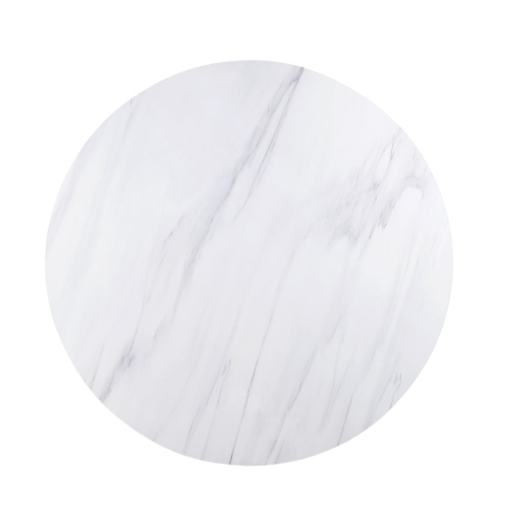 Gerardo White Marble Top & Weathered Espresso Finish Dining Table