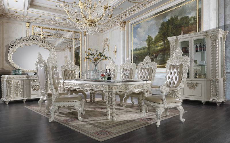 Vanaheim Antique White Finish Dining Table