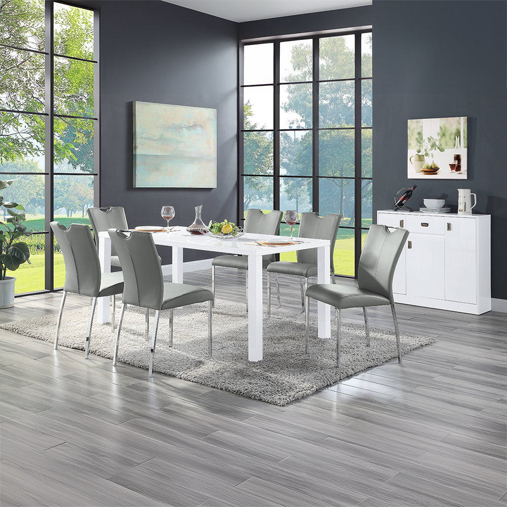 Pagan White High Gloss Finish Dining Table